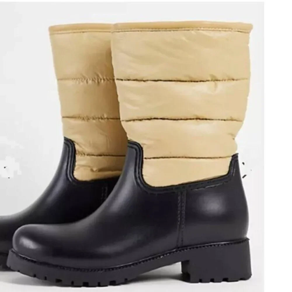 Truffle Women's Chunky Puffer Winter Boots Faux Leather Winter Quilted Size7 $89